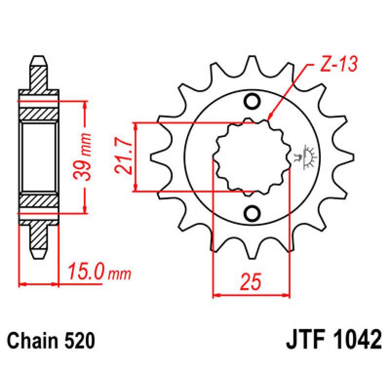 Купить Звездочка передняя JT Sprockets (шаг 520 ) JT JTF1042